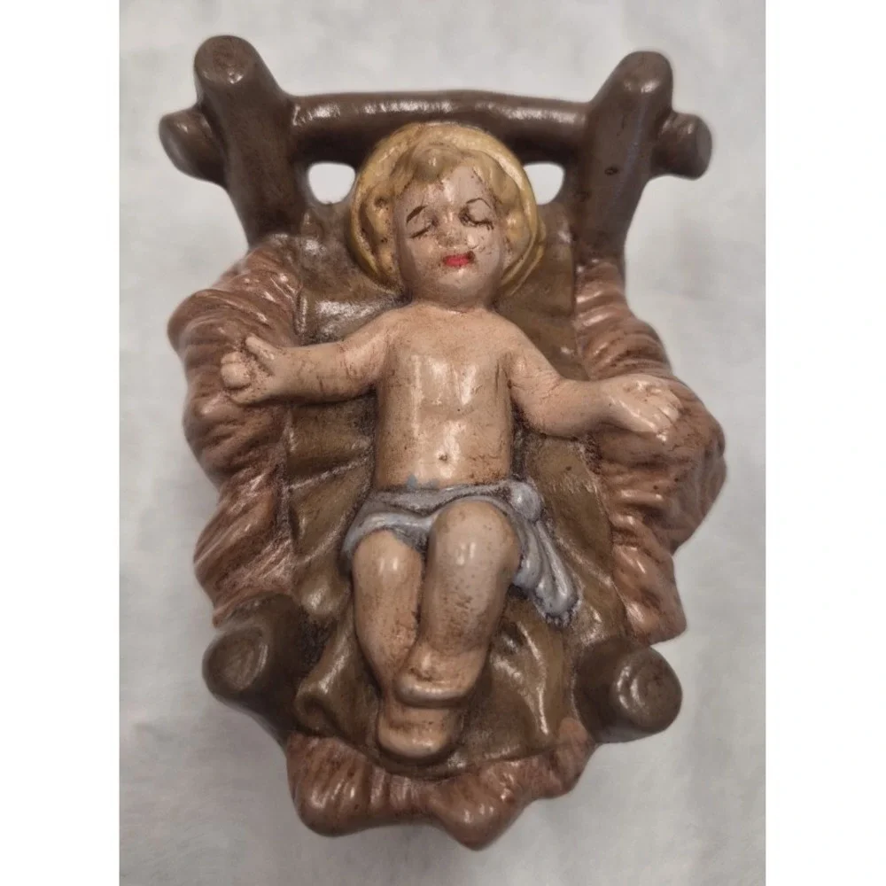 Vtg.‎ Christmas Atlantic Mold 18 Piece Nativity Ceramic Hand Painted Holy Family